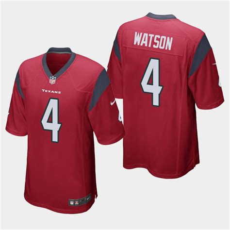 Houston Texans #4 Deshaun Watson Red Stitched Game Jersey