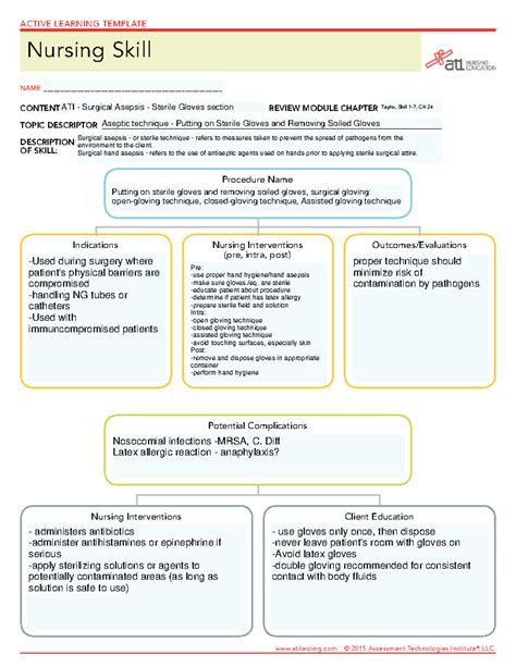 Medical And Surgical Asepsis Ati Template