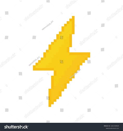 Lightning Pixel Art Icon Vector Element Stock Vector (Royalty Free ...