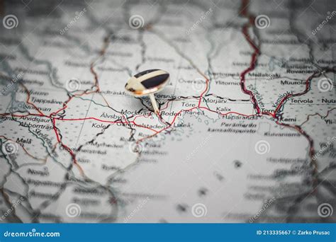 Boden Pinned on a Map with the Flag of Sweden Stock Image - Image of ...