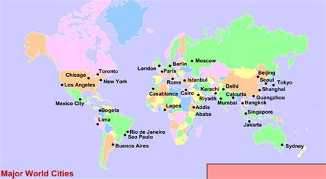 Map Of The World With All Cities - Gretna Hildegaard