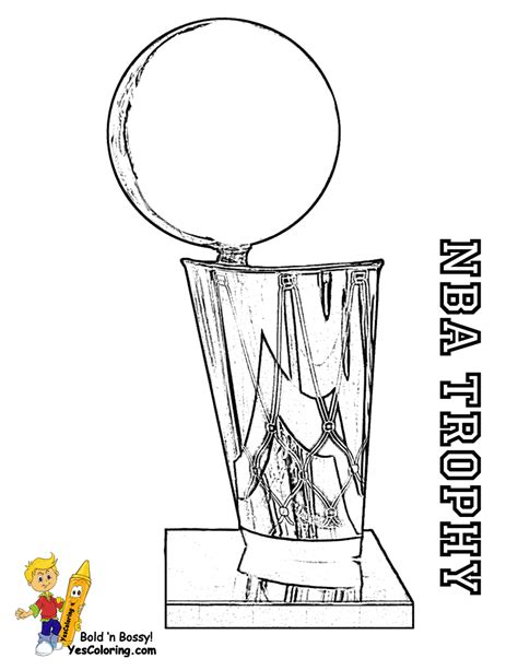 Gambar Trophy Coloring Page Getcoloringpages Nba Basketball Pages di ...