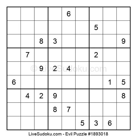 Evil Sudoku Online #1893018 - Live Sudoku