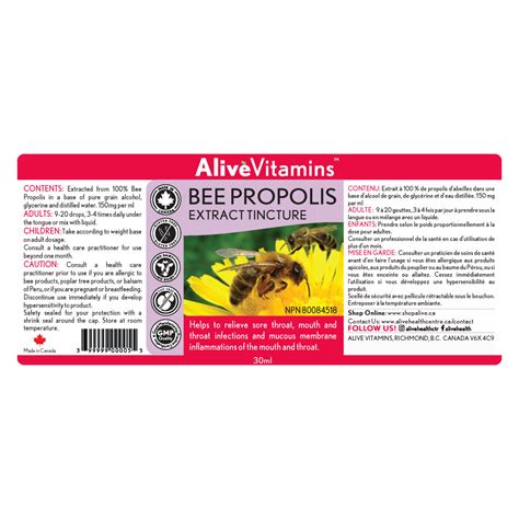 Bee Propolis Extract Tincture (Alcohol) – ShopAlive.ca