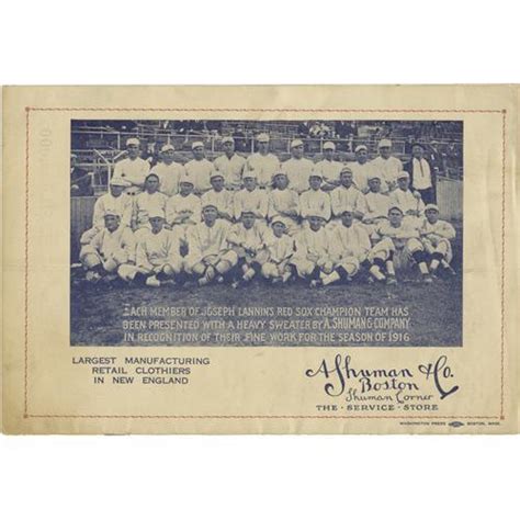 1916 World Series Program (Boston Red Sox). Des