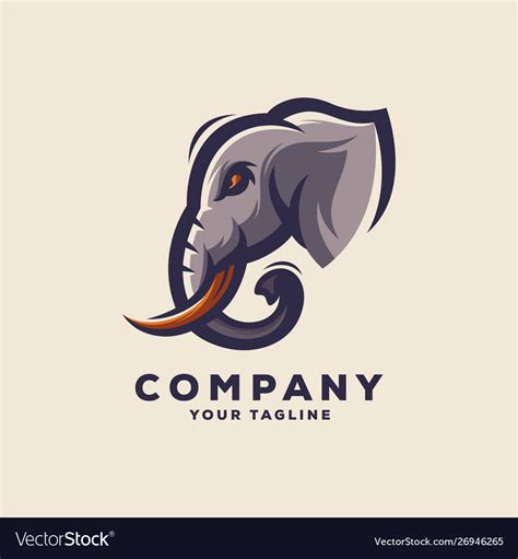 Awesome elephant head logo design Royalty Free Vector Image