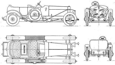 Rolls-Royce 40/50 hp Blueprint - Download free blueprint for 3D modeling