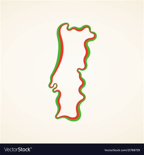 Portugal - outline map Royalty Free Vector Image