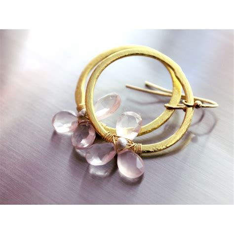 Rose Quartz Hoop Earrings