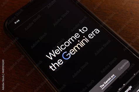 Vancouver, CANADA - Dec 6 2023 : Google Gemini website seen in an iPhone screen. Gemini is the ...