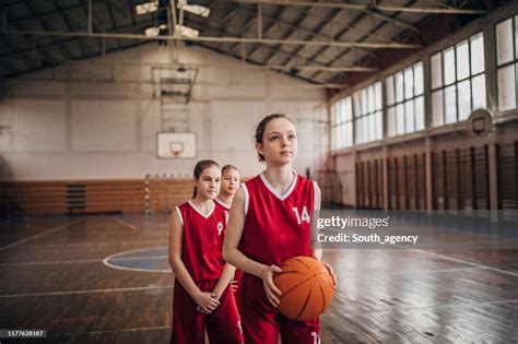 Girls Basketball Players Shooting Free Throws High-Res Stock Photo ...