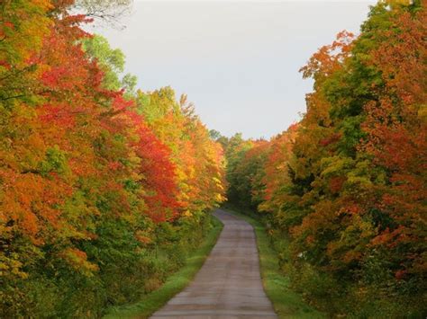 Michigan's Upper Peninsula showing brilliant colors of fall