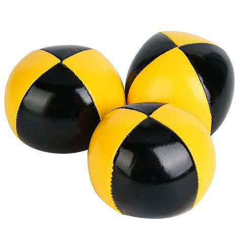 LYUMO 3PCS Yellow Black PU Thud Juggling Balls Clown Playing Juggle Ball Set for Beginner, Thud ...