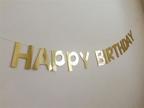 Gold Happy Birthday Banner Gold Birthday Banner Happy - Etsy