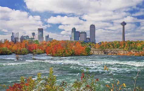 The City Of Niagara Falls, Ontario, Canada, Shot Taken From The City Of Niagara Falls, New York ...