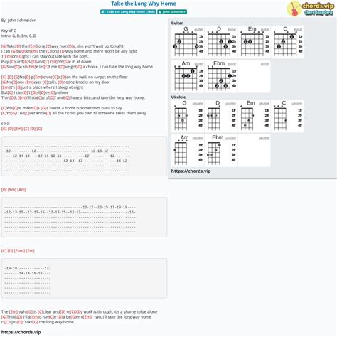 Chord: Take the Long Way Home - tab, song lyric, sheet, guitar, ukulele | chords.vip