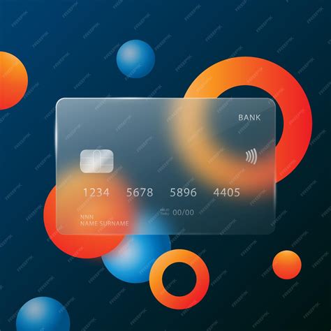 Premium Vector | A credit card in the style of glasmophism on an abstract dark blue background