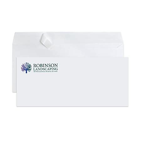 Peel & Seal, Standard Business Envelopes, 4-1/8" x 9-1/2", Full-Color, Custom #10, Box Of 250