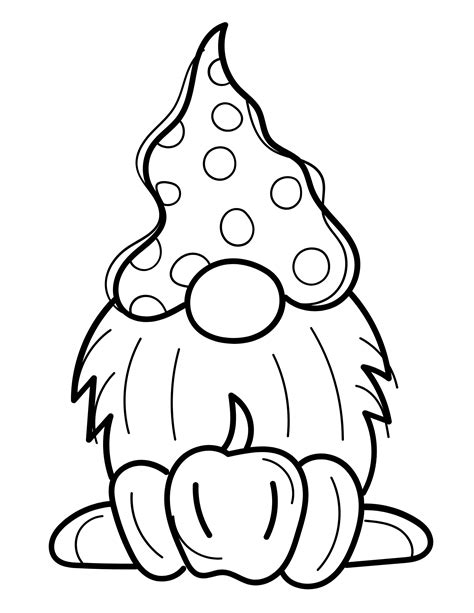 Free Printable Fall Gnomes Coloring Pages for Kids and Adults