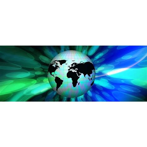 World Map Wall Mural Wallpaper Eco-friendly Wall Mural in Blue - 118" x 96" Black White Non ...