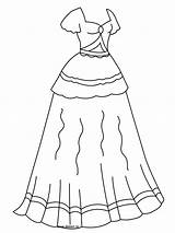 Coloriage robe de Princesse à Imprimer sketch template