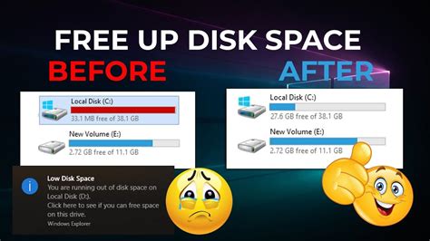 LOW DISK SPACE FIX ON YOUR PC - YouTube