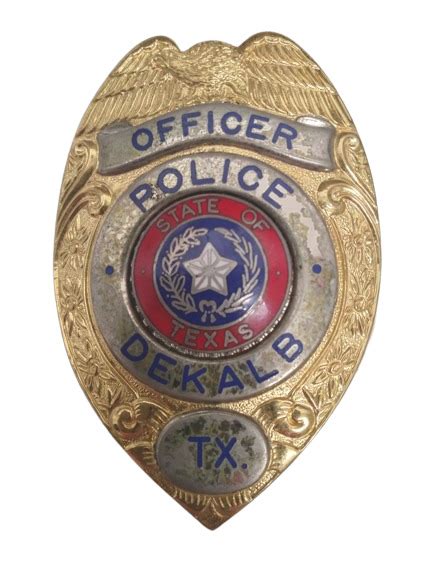 Vintage Obsolete Police Officer Badge DeKALB TEXAS for Sale - CopBlock.org