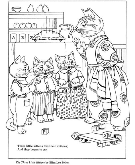 Three Little Kittens Coloring Page - Coloring Home