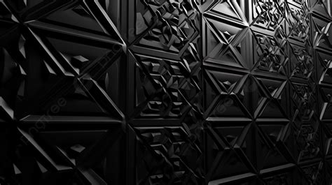 3d Opps On Black Wall With Geometric Pattern Background, 3d Black Geometric Patterned Background ...