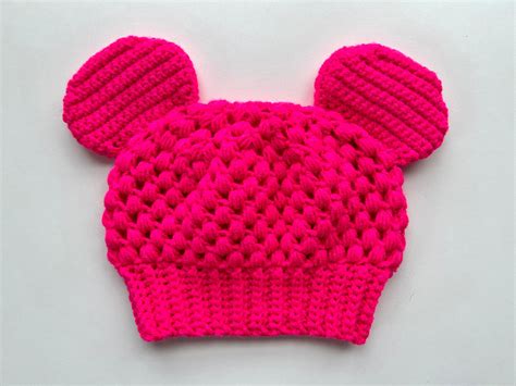 Crochet Mouse Ears Claire Beanie Pattern