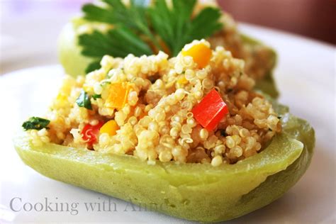 Cooking with Anne: Veggie Wednesday: Quinoa Stuffed Chayote Squash