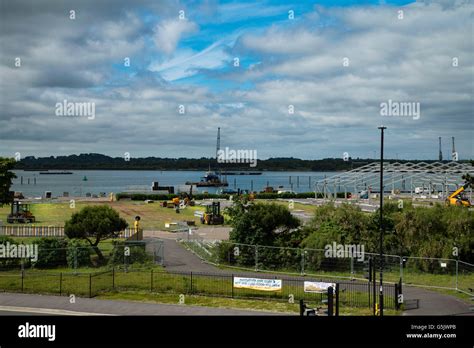 Mayflower Park, Southampton being prepared for a concert. Taken from ...