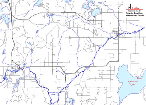 Thunder Bay River Map, Montmorency County, Canoe & Kayak Michigan Interactive