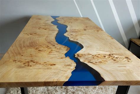 Blue epoxy river walnut coffee table https://etsy.me/2JCWLym | Resin furniture, Unique coffee ...