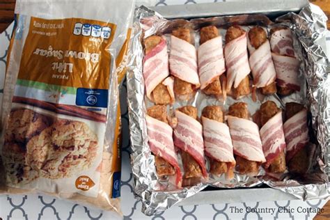 Brown Sugar Bacon Wrapped Sausage Appetizers - The Country Chic Cottage