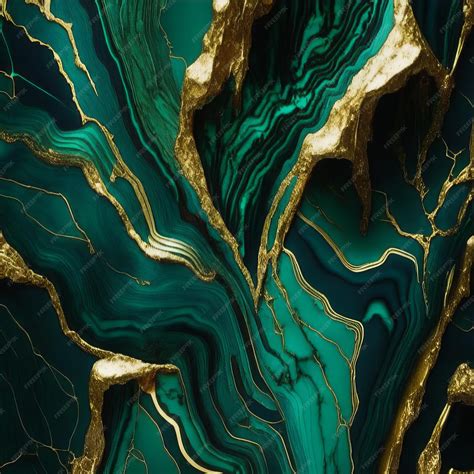 Premium Photo | A green marble wallpaper that says gold on it.