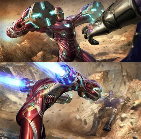 Avengers Infinity War - Iron Man vs Thanos by Phil Saunders - Superhero | Iron man art, Marvel ...