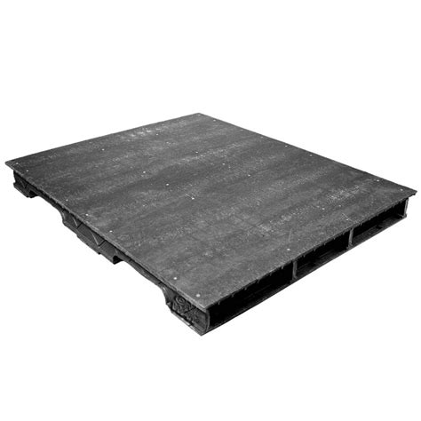 42 x 50 Stackable Solid-Deck Plastic Pallet - Black | One Way Solutions ...