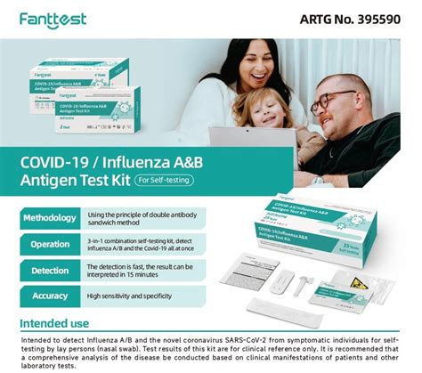 Fanttest covid influenza A&B Antigen Test Kit , 3 in 1 Self Testing Kit ...