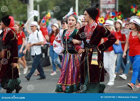 Procession of Students of the Institute of Culture, Dancers in Cossack Traditional Dress ...