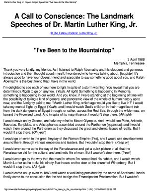 I've Been To The Mountaintop Speech Pdf - Fill Online, Printable ...