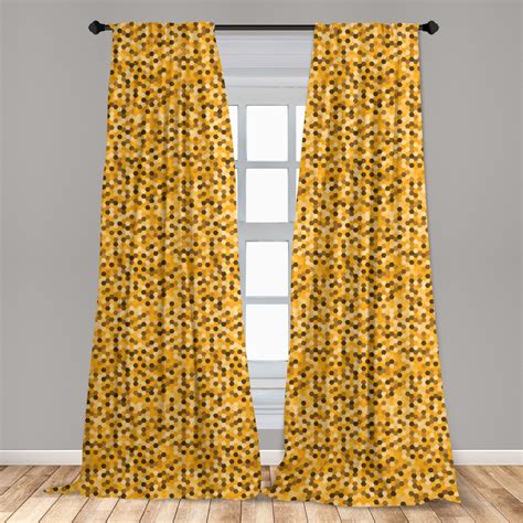 Yellow Brown Microfiber Curtains 2 Panel Set Living Room Bedroom in 3 Sizes | eBay