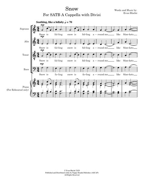 Snow Sheet music for Piano, Soprano, Alto, Tenor & more instruments ...