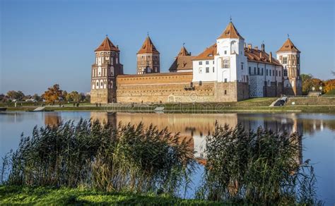 Mir Castle Belarus stock photo. Image of lake, view - 164861986