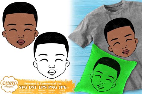 Black Boy SVG #1 | Cute Afro Boy SVG | Silhouette SVG - DIDIKO designs