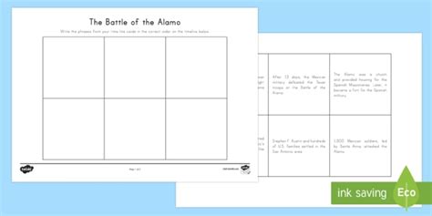 Battle of the Alamo Timeline Worksheet / Worksheets - United States History