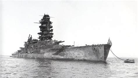 The Japanese Battleship Nagato, Yamamoto's flagship during the attack on Pearl Harbor, after ...