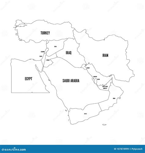 Outline Map Of Middle East - Maping Resources