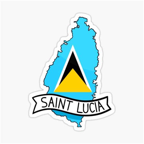 "Saint Lucia Flag Map Sticker" Sticker for Sale by Drawingvild | Redbubble