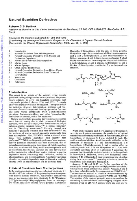 (PDF) Natural Guanidine Derivatives